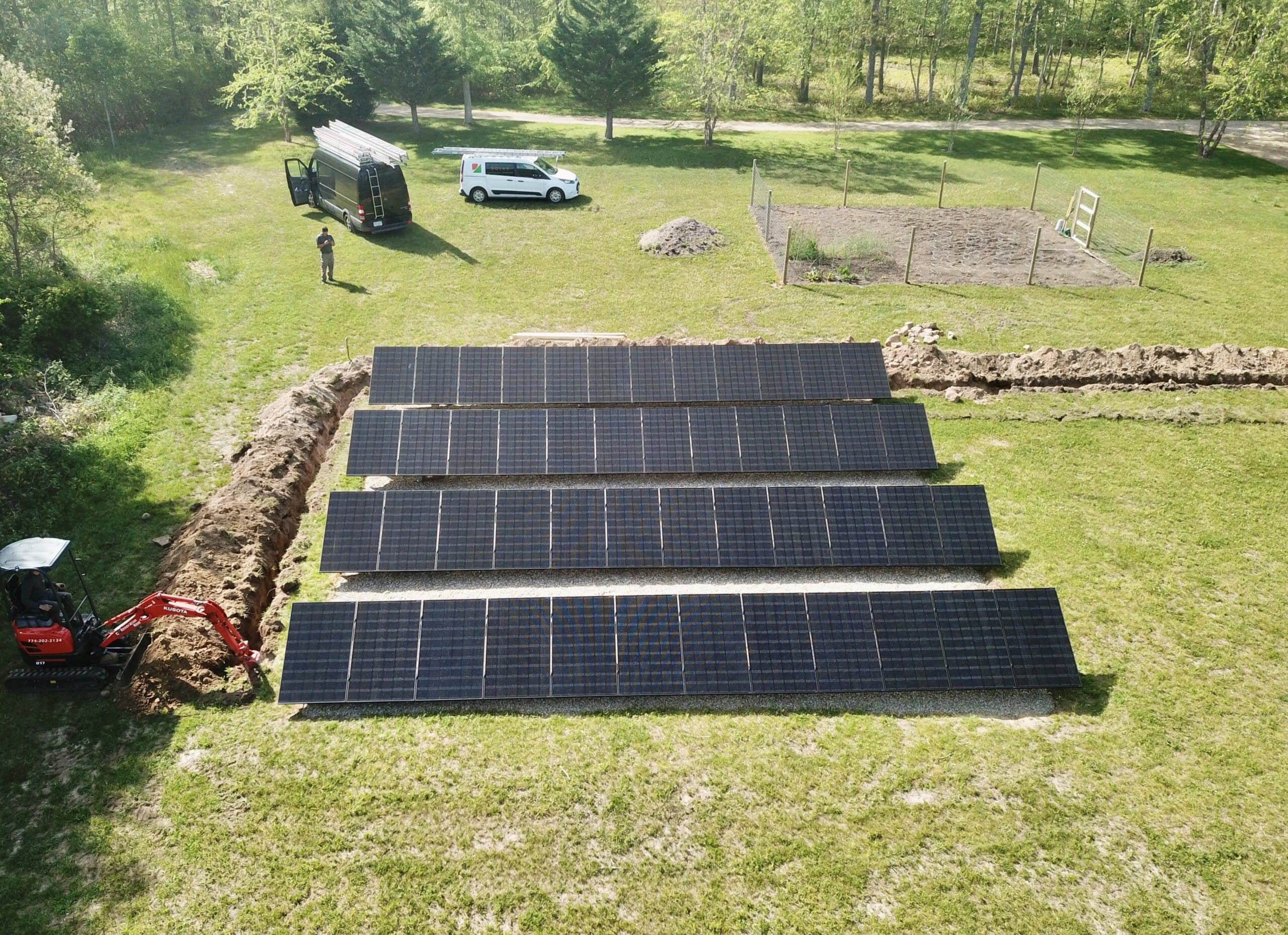 field with solar panel array
