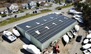 chatham commercial solar installation at stage harbor marine. Installed by My Generation Energy of Cape Cod