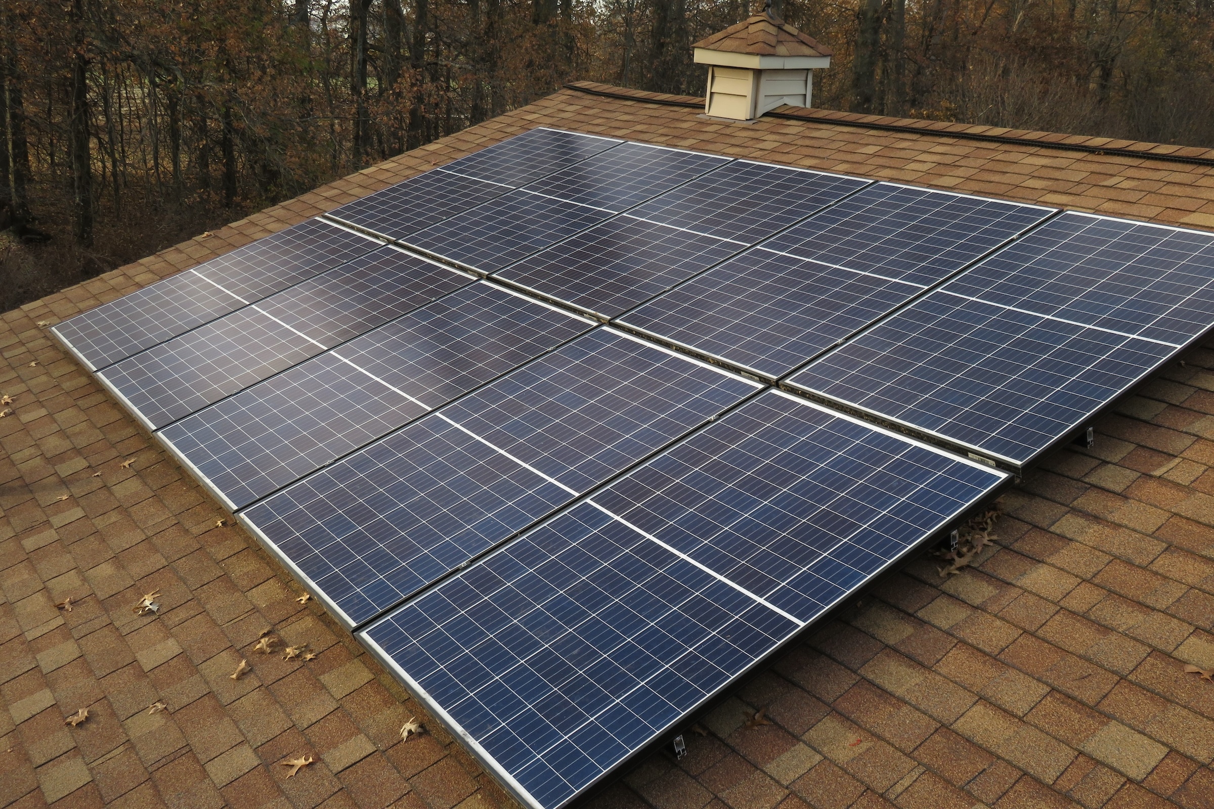 Solar panels on roof