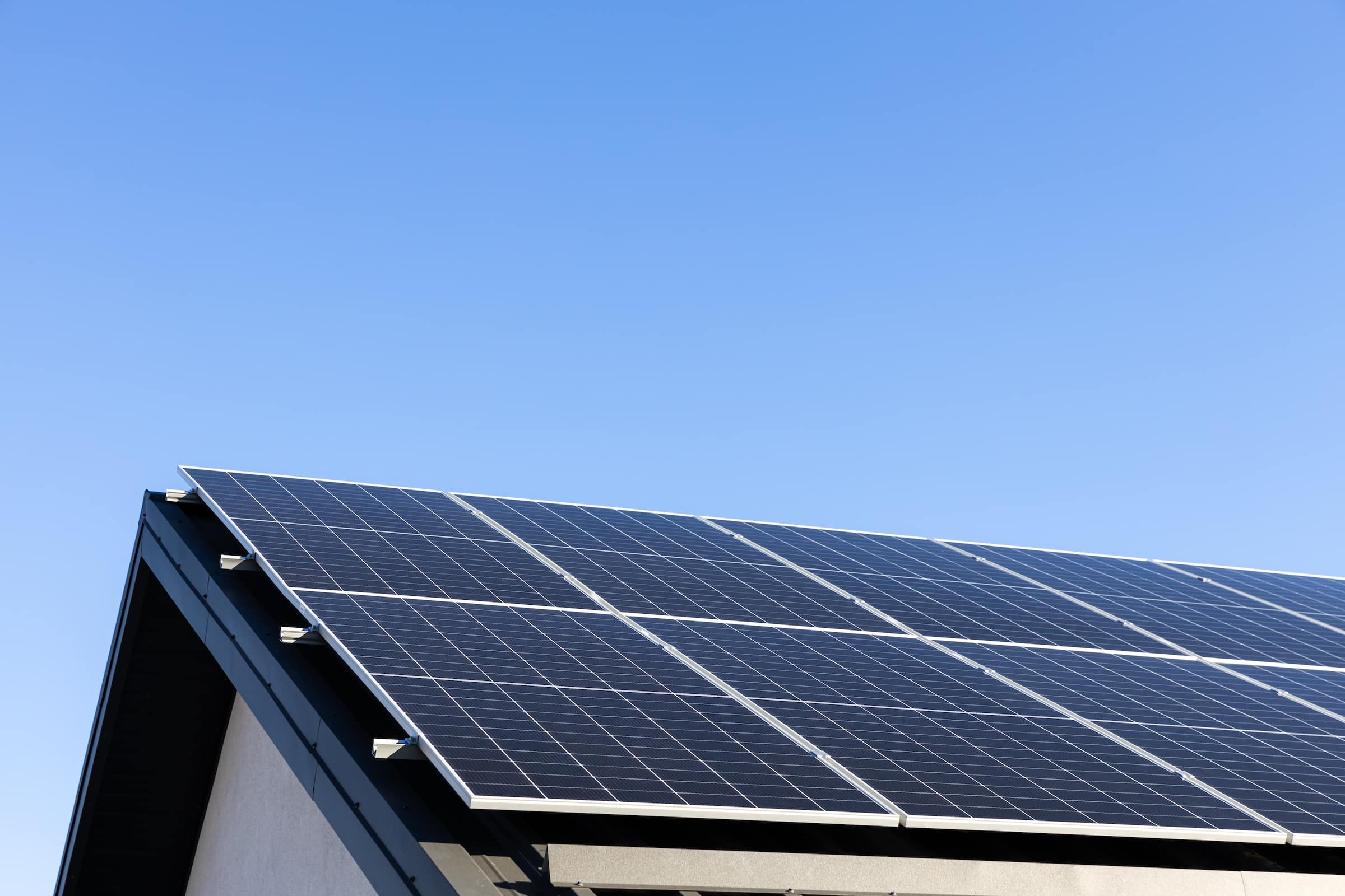 Solar panels on house roof