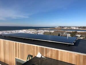 residential solar installation in the winter