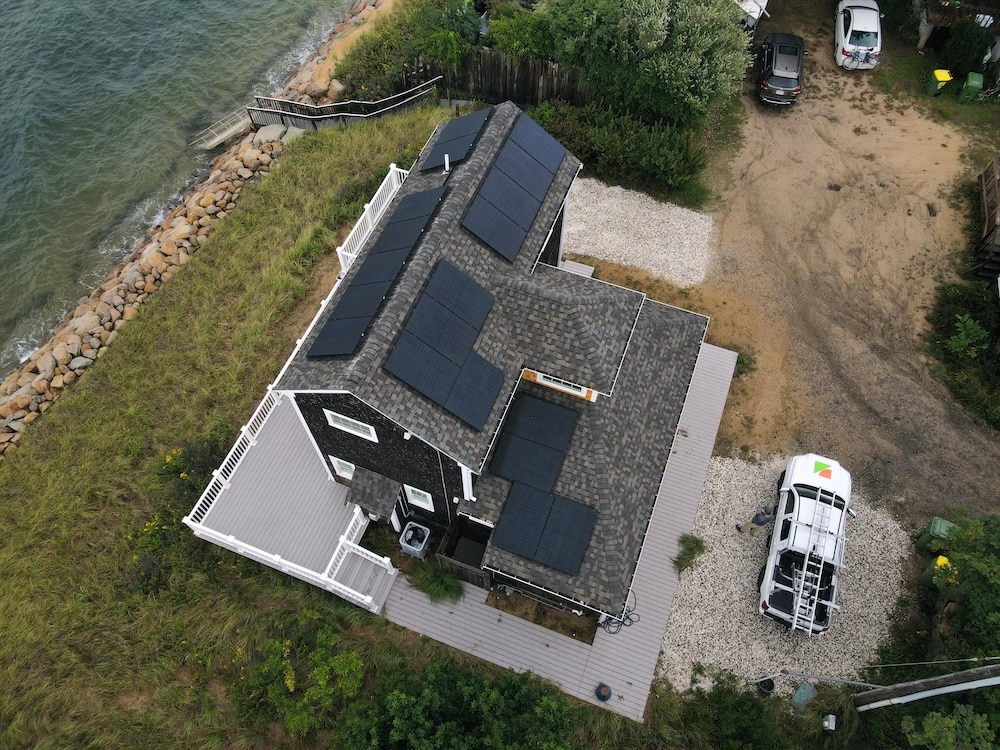 Residential solar array installed by the My Generation Energy team on seaside home